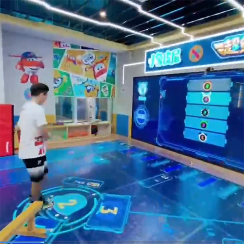幼兒園AI益智游戲互動地面墻面屏結(jié)合