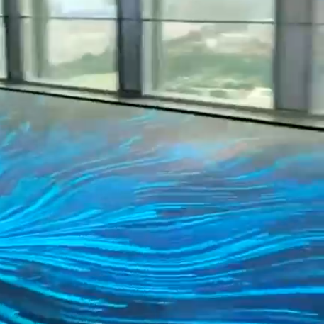 深圳北站藍(lán)色大氣高端數(shù)字展廳LED互動(dòng)地磚顯示屏